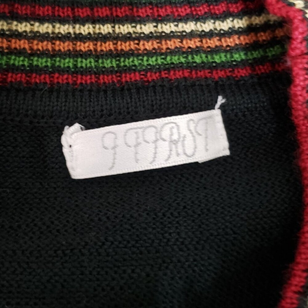 999rst Womens Knit Sweater With Multicolor Collar & Animal Embroidery  Medium - Picture 3 of 14